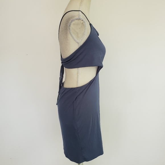 Lulu's "Can't Lose" Blue Cutout Backless String Mini Dress - Picture 8 of 11